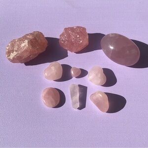Lot of 9 Rose Quartz Crystals 🌹💗